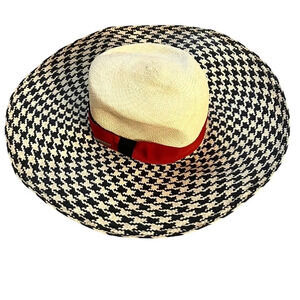 Homero Ortega Houndstooth Panama Sun Hat‎